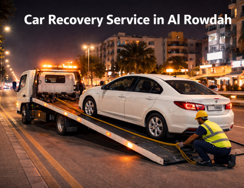 Car recovery operation in Al Rowdah